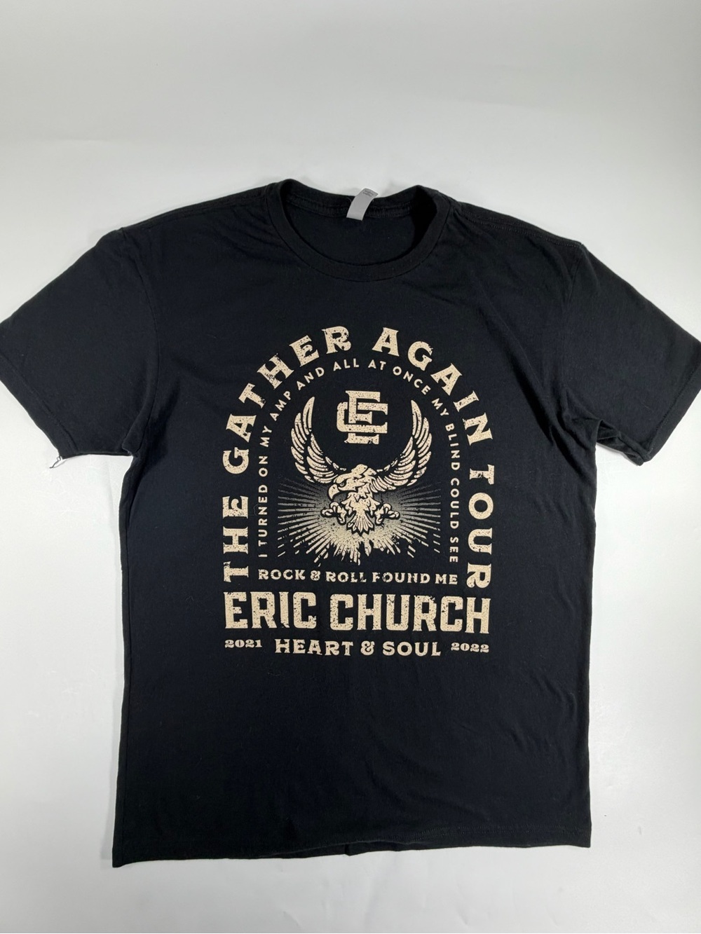 Eric Church Gather Again Tour 2021 2022 Graphic Band T Shirt Black Large